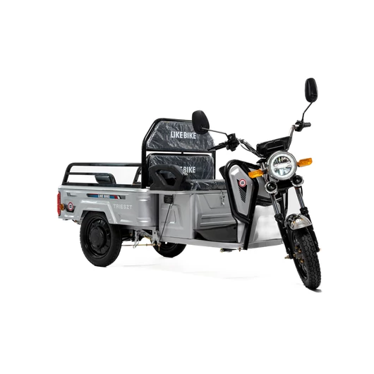Likebike - Trieszt elektromos teherszállító háromkerekű robogó 25km/h 60V 23Ah Grafén akkumulátor 1600W 250Kg Teherbírás - ezüst 