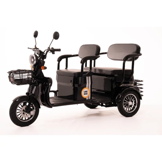 Likebike - Zaragoza  2 személyes 3 kerekű elektromos robogó 1800 Watt 60V 23Ah 25km/h Fekete GRAFÉN akkumulátorral