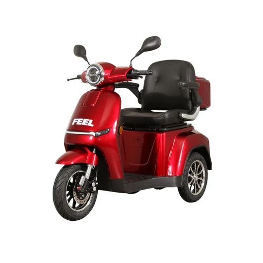 Likebike - Feel Elegante - Elektromos háromkerekű robogó Piros 25Km/h Grafén akkumulátorral 60V 23AH (Jogosítvány nélkül vezethető) 